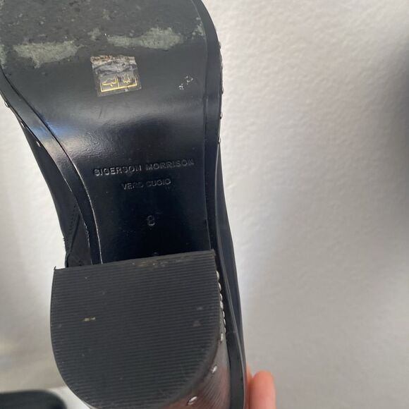 Sigerson Morrison Mars Black Leather Studded Boots - Picture 12 of 14